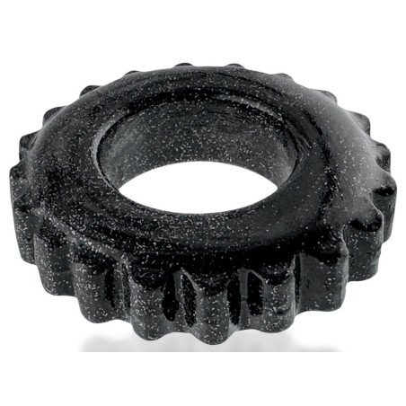 Cockring PLUSHY Noir métallisé de Oxballs - Diamètre 26 mm