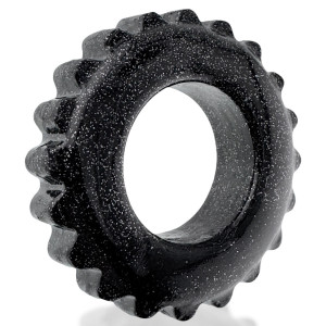 Cockring PLUSHY Noir métallisé de Oxballs - Diamètre 26 mm