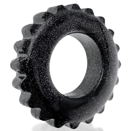 Cockring PLUSHY Noir métallisé de Oxballs - Diamètre 26 mm