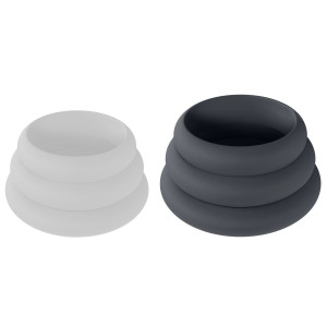 Lot de 3 Cockrings en silicone WIDE-O 42-55mm de Levelz