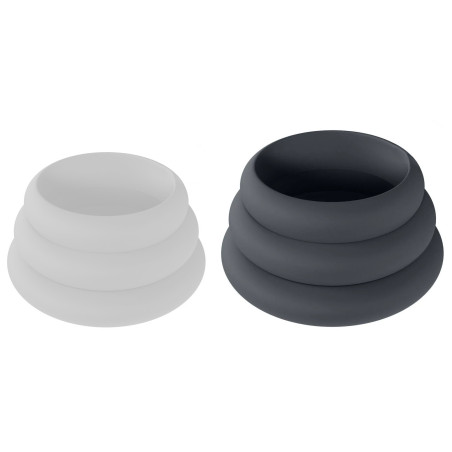 Lot de 3 Cockrings en silicone WIDE-O 42-55mm de Levelz
