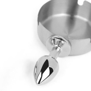 Plug métal ASHES ROUND Argent 6 x 2.5cm