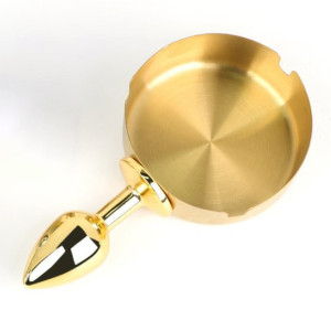 Plug métal ASHES ROUND Doré 6 x 2.5cm