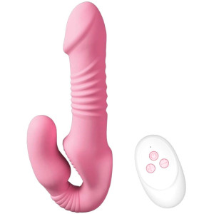 Gode Ceinture sans harnais vibrant PINKY TWICE 13 x 4cm