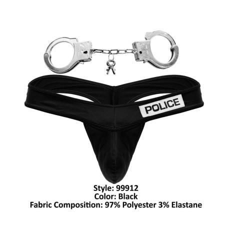 String noir Police et menottes de Candyman