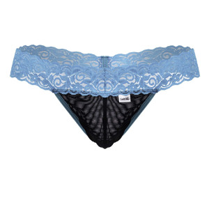 String en dentelle BELTIS Noir et Bleu de Candyman