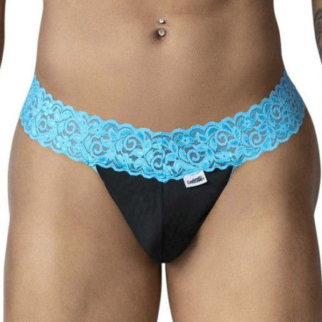 String en dentelle BELTIS Noir et Bleu de Candyman