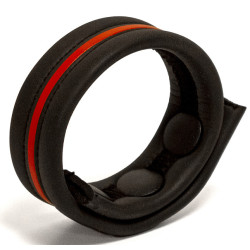 Cockstrap en néoprène BRUTUS Noir-Rouge Diamètre 40-60 mm