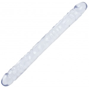 Double Gode Jelly Crystal Transparent 44 x 4.3 cm