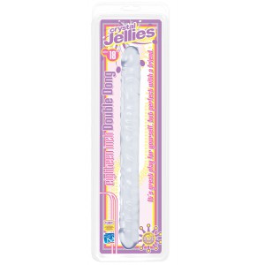 Double Gode Jelly Crystal Transparent 44 x 4.3 cm
