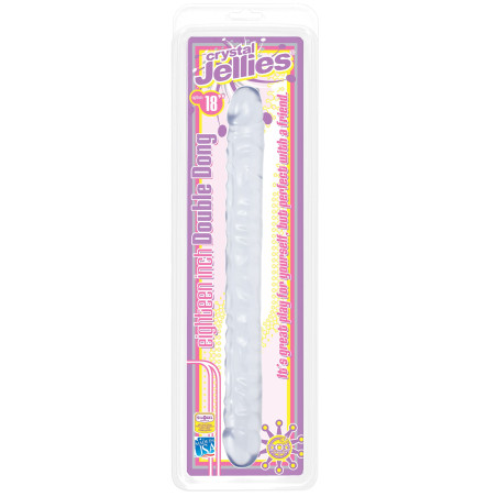 Double Gode Jelly Crystal Transparent 44 x 4.3 cm