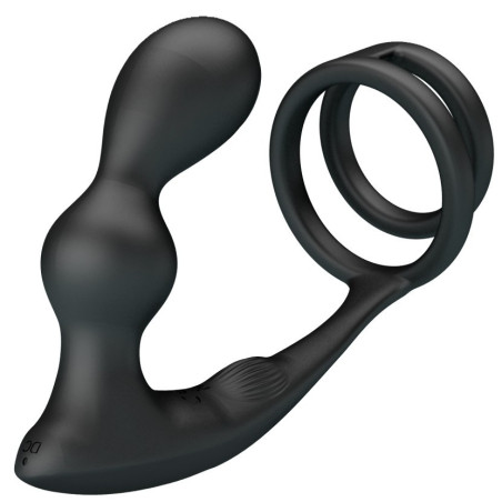 Plug prostatique avec Cockring QOCKASS 12 Vibrations