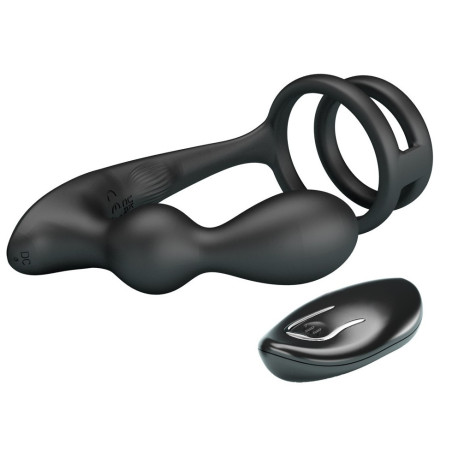 Plug prostatique avec Cockring QOCKASS 12 Vibrations