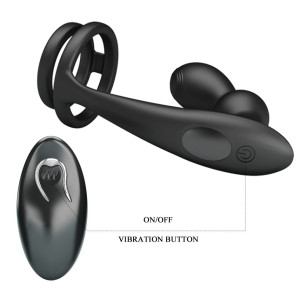Plug prostatique avec Cockring QOCKASS 12 Vibrations