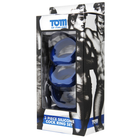Lot de 3 Cockrings Silicone TOM OF FINLAND 38-57 mm