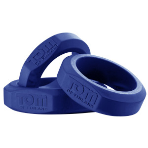 Lot de 3 Cockrings Silicone TOM OF FINLAND Bleus