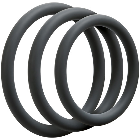 Lot de 3 cockrings en silicone epaisseur fine de 5mm