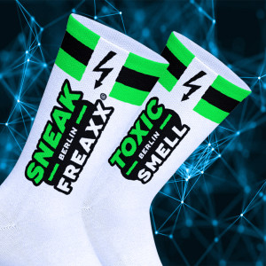 Chaussettes SNEAK TOXIC Blanc-Vert de SneakFreaxx