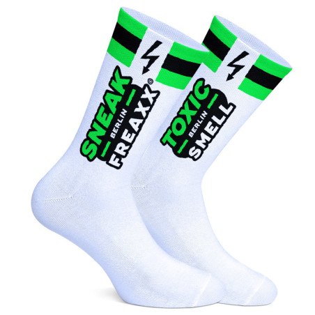 Chaussettes SNEAK TOXIC Blanc-Vert de SneakFreaxx