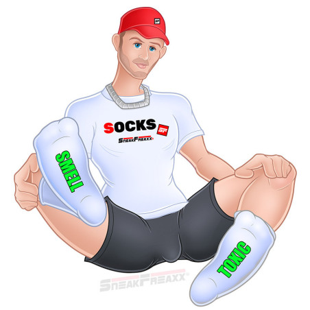 Chaussettes SNEAK TOXIC Blanc-Vert de SneakFreaxx
