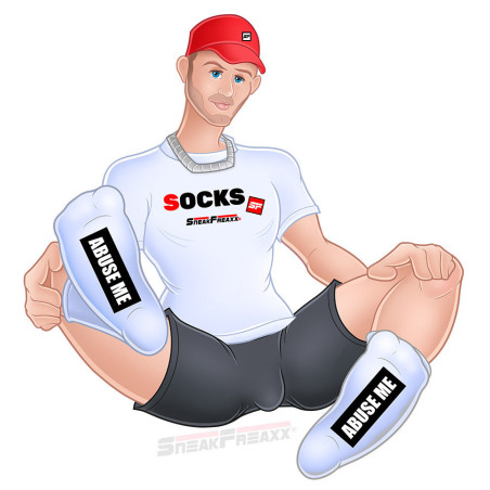Chaussettes blanches ABUSE ME par SneakFreaxx
