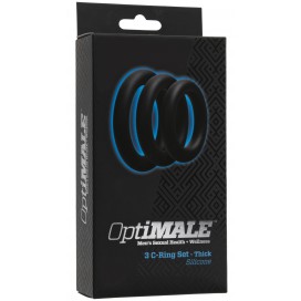Lot de 3 cockrings en silicone noirs avec épaisseur 10mm 2