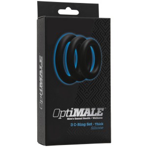 Lot de 3 cockrings en silicone noirs avec épaisseur 10mm