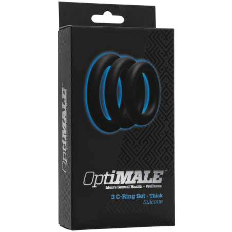 Lot de 3 cockrings en silicone noirs avec épaisseur 10mm