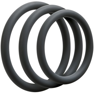 Lot de 3 cockrings silicone gris de Optimale Epaisseur fine