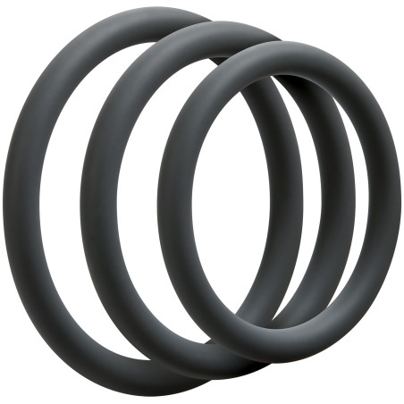 Lot de 3 cockrings silicone gris de Optimale Epaisseur fine