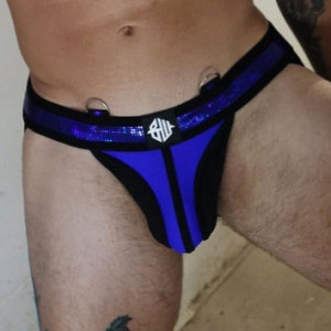 Jockstrap noir-bleu ILLUMINATOR de Breedwell