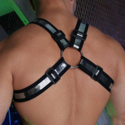 Harnais long ILLUMINATOR Noir-argenté de Breedwell 2