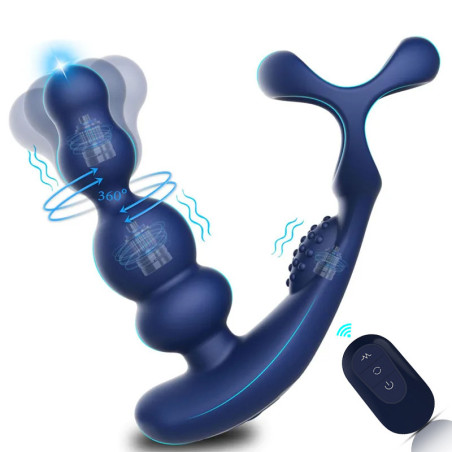 Plug prostatique vibrant + Ballstretcher ROTOPITO 10 x 3.3cm