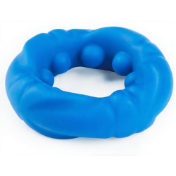 Cockring Silicone RIDGE BUMP STRETCHER Bleu 25 mm