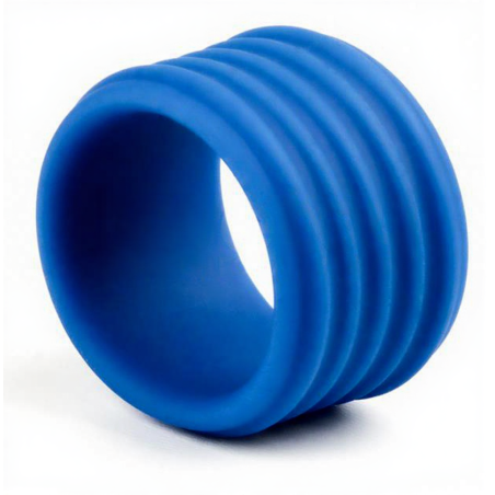 Cockring Silicone DEEP RIB GRIP 35 mm Bleu