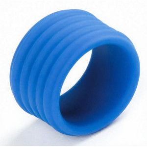 Cockring Silicone DEEP RIB GRIP 35 mm Bleu