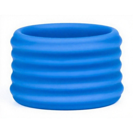 Cockring Silicone DEEP RIB GRIP 35 mm Bleu