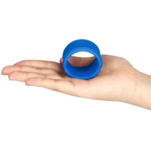 Cockring Silicone DEEP RIB GRIP 35 mm Bleu