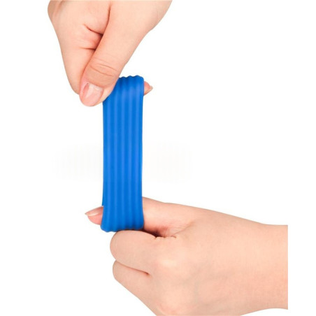 Cockring Silicone DEEP RIB GRIP 35 mm Bleu