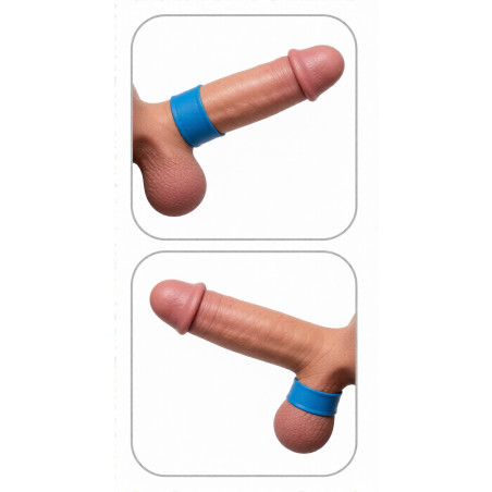 Cockring Silicone DEEP RIB GRIP 35 mm Bleu