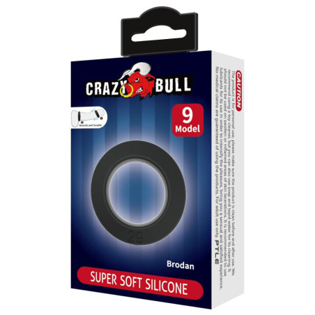 Cockring en silicone BRODAN 29 mm de Crazy Bull