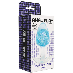 Plug transparent CRYSTALBUTT L 9 x 4.5 cm