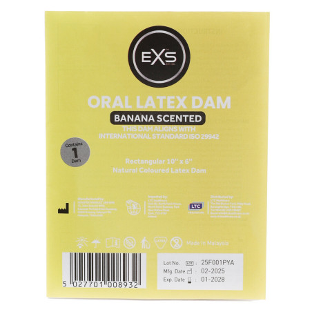 Digue orale en latex EXS ORAL 10 x 6 cm Banane