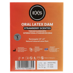 Digue orale en latex EXS ORAL 10 x 6 cm Fraise