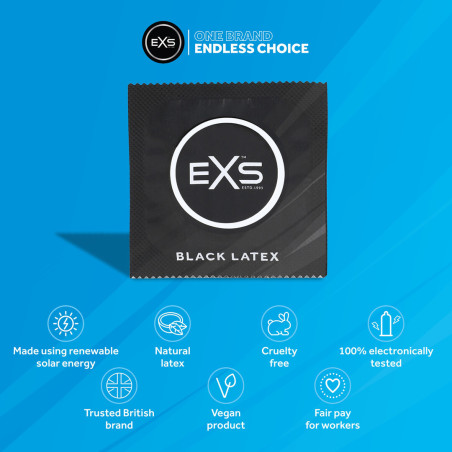 Préservatifs noirs BLACK LATEX x 48 de EXS