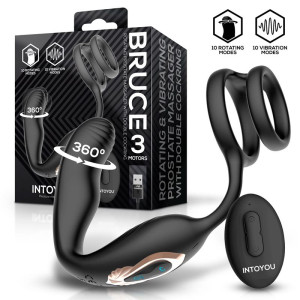 Plug prostatique + Cockring BRUCE | Vibrations et Rotation