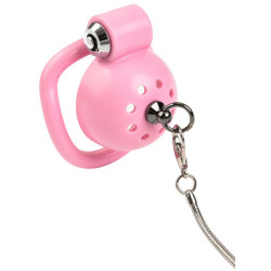 Cage de chasteté ROUND LEASH avec Laisse 4 x 3.5 cm