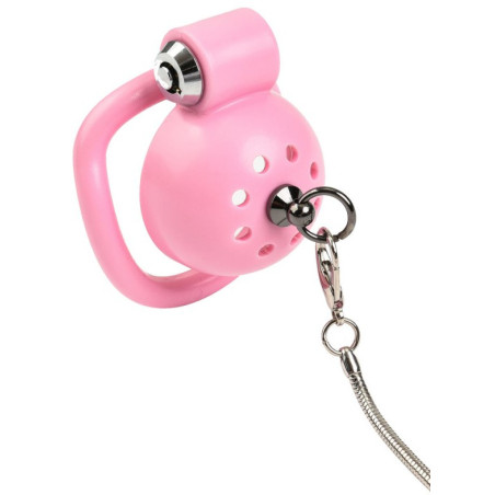 Cage de chasteté ROUND LEASH avec Laisse 4 x 3.5 cm