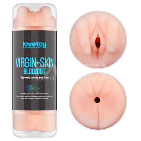 Masturbateur pussy 2 entrées vagin-anus VIRGIN-SKIN BLOWOUT Bleu