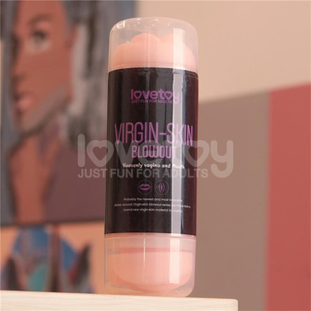 Masturbateur pussy 2 entrées vagin-bouche VIRGIN-SKIN BLOWOUT Violet
